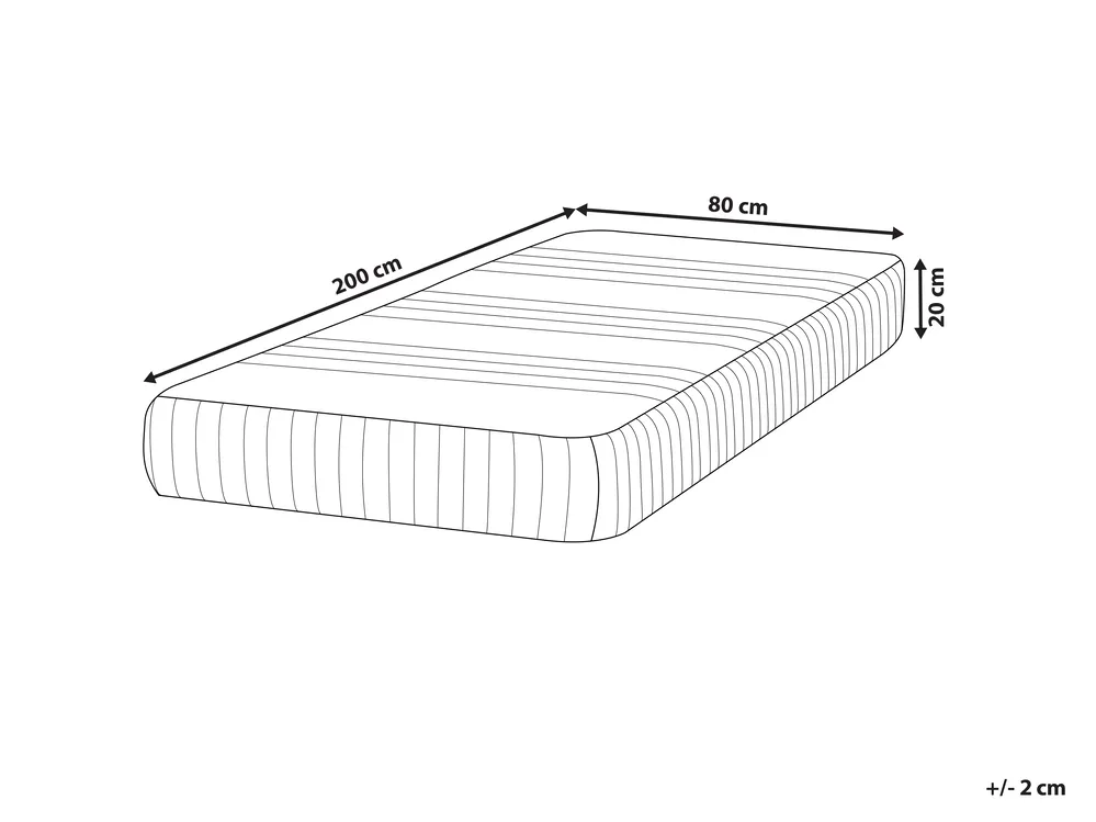 Gel Memory Foam Mattress HAPPINESS H2/3 Medium 80 x 200 cm (EU Small Single)_910165