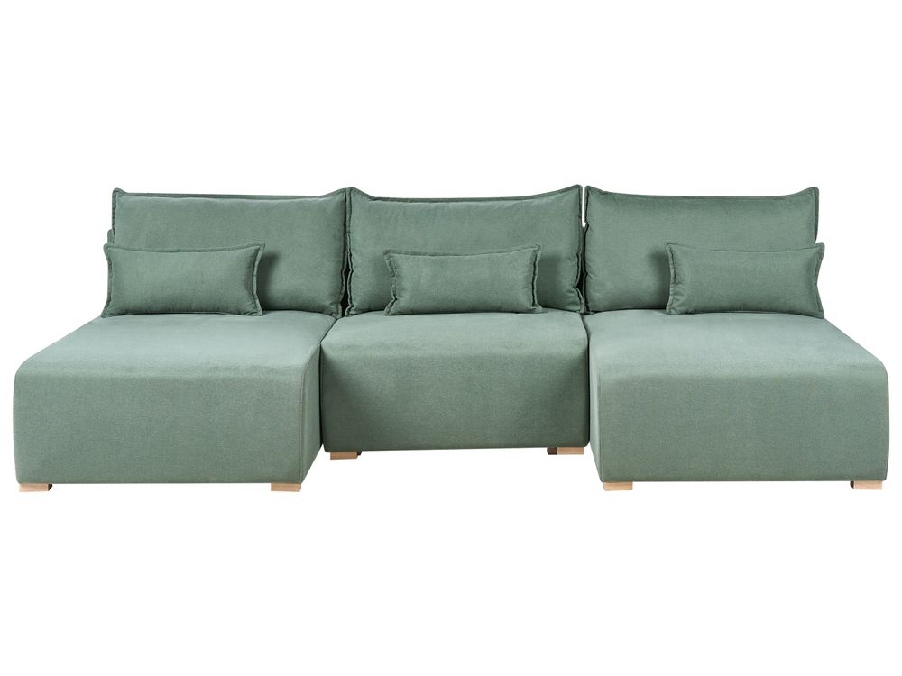 Sofá modular em forma de U NERBO Tecido Verde claro