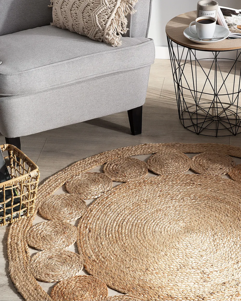 Rug AHLAT Beige ø 120 cm Jute