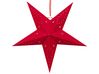 Set of 2 LED Hanging Velvet Paper Stars 45 cm Red MOTTI_835572