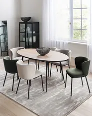 Set di 2 sedie da pranzo MINA Tessuto Verde scuro_872117