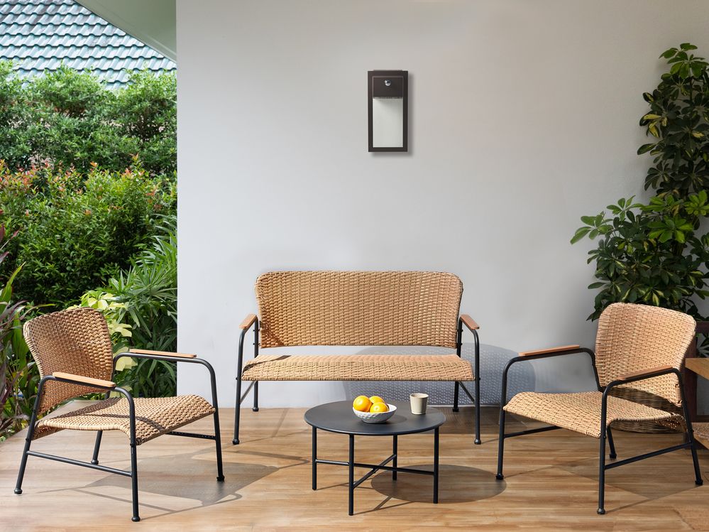 Ensemble de salon de jardin avec table 4 places OFANTO Polyrotin Naturel