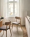 Set of 2 Dining Chairs HOLLY Wood Light Brown/ Brown