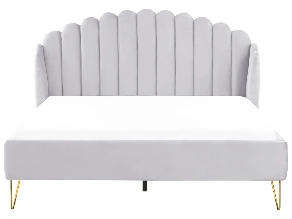 Bed Velvet AMBILLOU 180 x 200 cm (EU Super King) Light Grey_857127