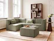 Corner Seat LEMVIG Corduroy Green Left Hand_1146403