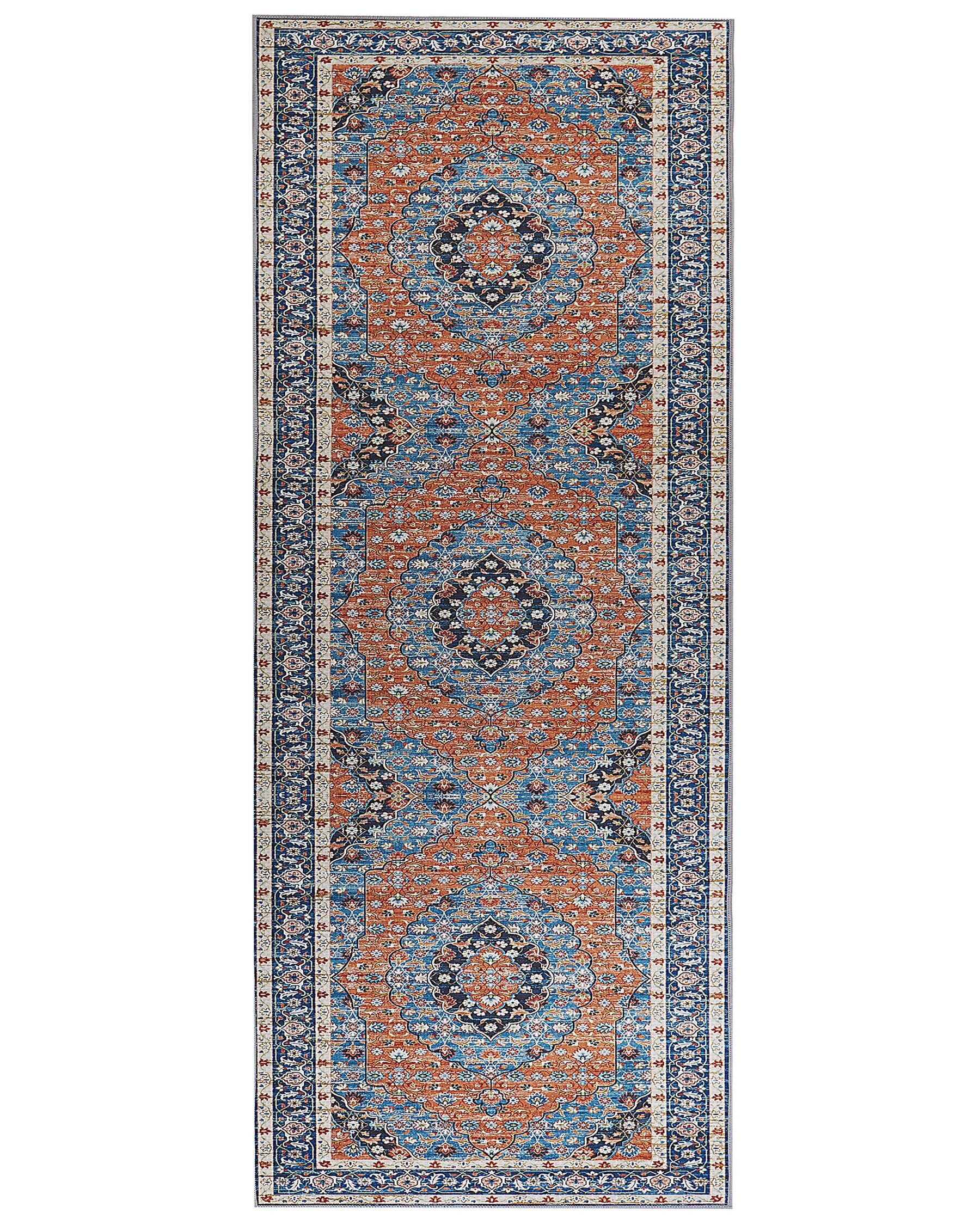 Koberec 80 x 200 cm modrá/oranžová MIDALAM_831389
