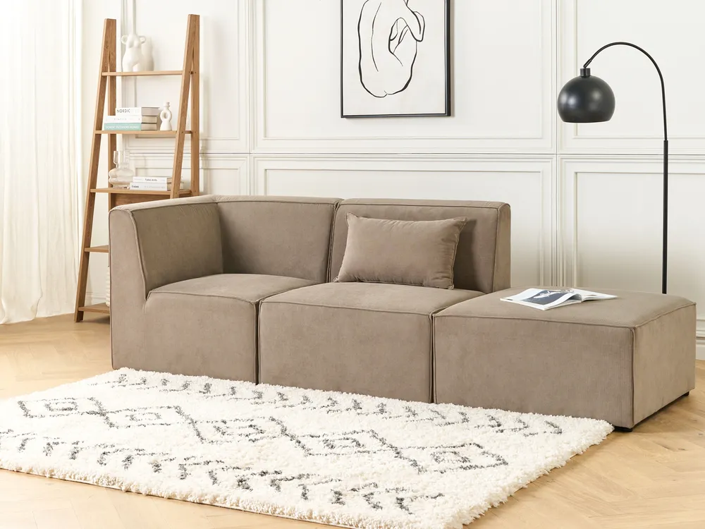 Module fauteuil LEMVIG Velours côtelé Taupe_876493