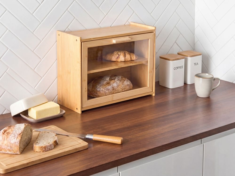 Bread Bin SEIGLE Bamboo Light Brown
