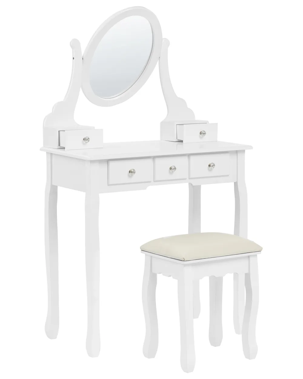 Dressing Table with Mirror and Stool GALAXIE White_823954