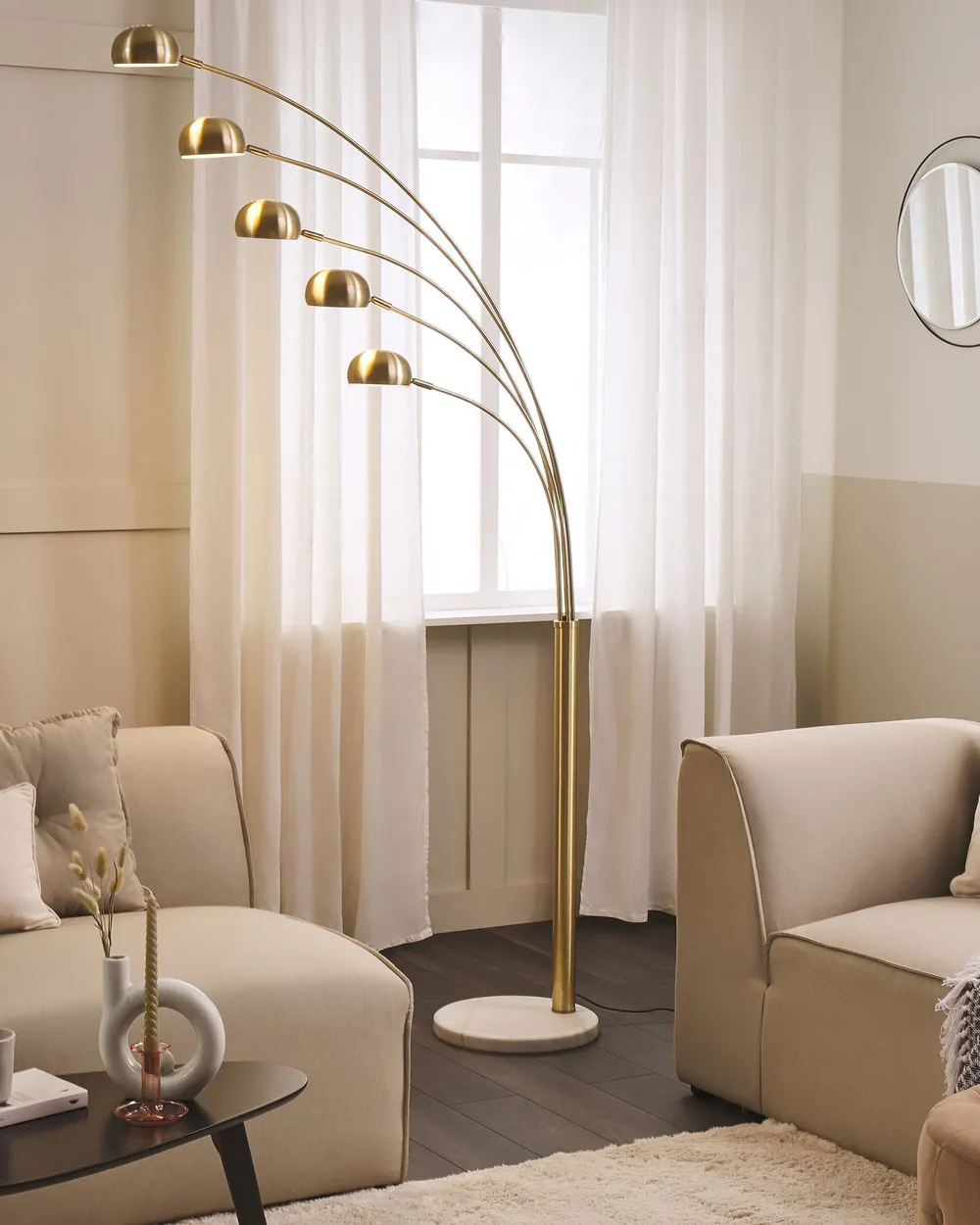 Lampa podłogowa FLINDERS Regulowana Metal Złoty