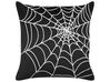 Sammetskudde spindelnät mönster 45 x 45 cm Svart och Vit LYCORIS_830236