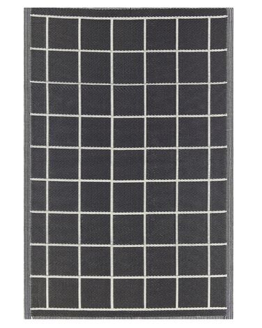 Outdoor Teppich schwarz 120 x 180 cm kariertes Muster RAMPUR