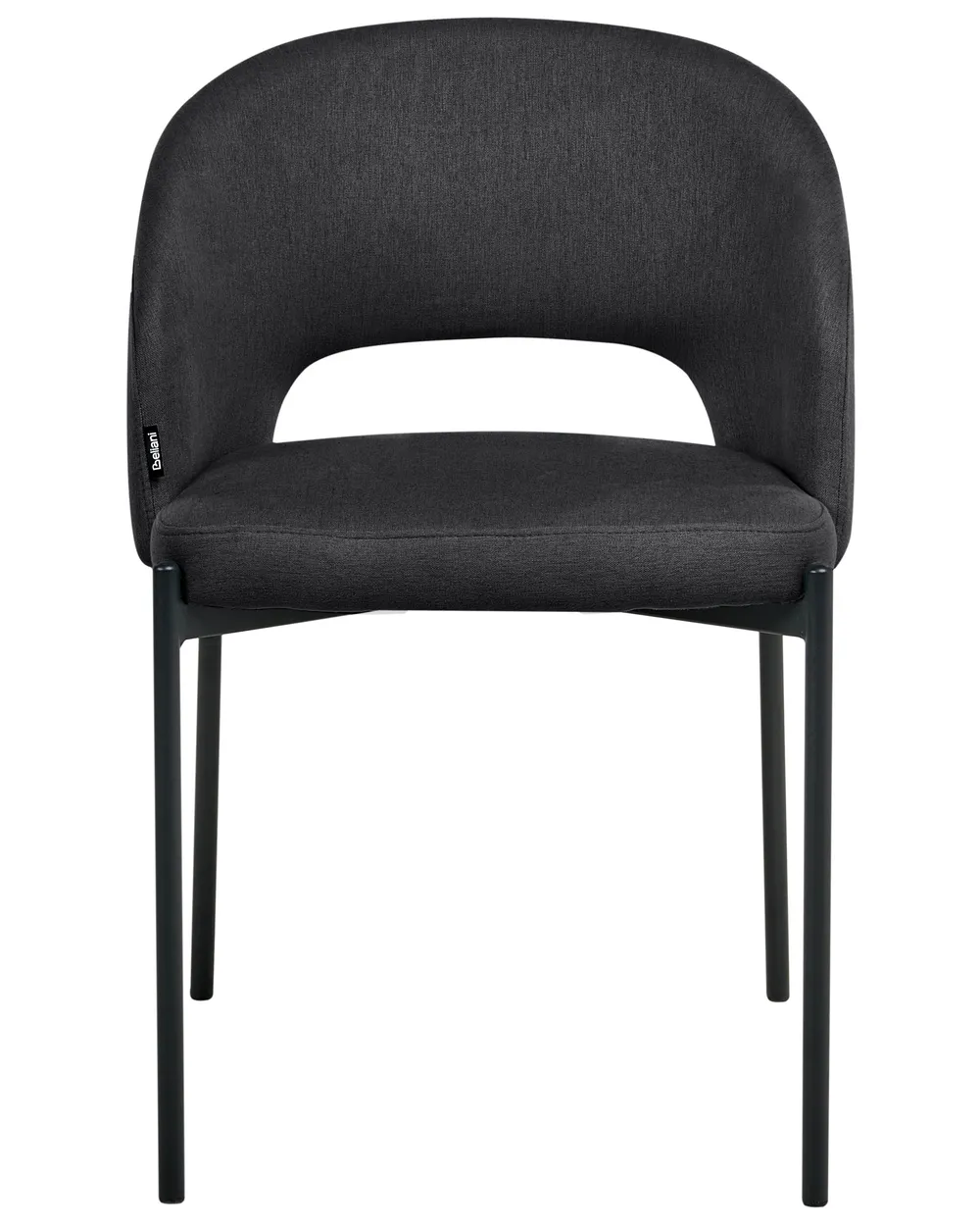 Set of 2 Dining Chairs PENNY Fabric Black_1007364