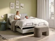 Adjustable Bed Fabric VICEROY 160 x 200 cm (EU King Size) Light Beige_1044495