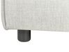 Left Hand 3 Seater Modular Linen Corner Sofa with Ottoman Grey APRICA_874446