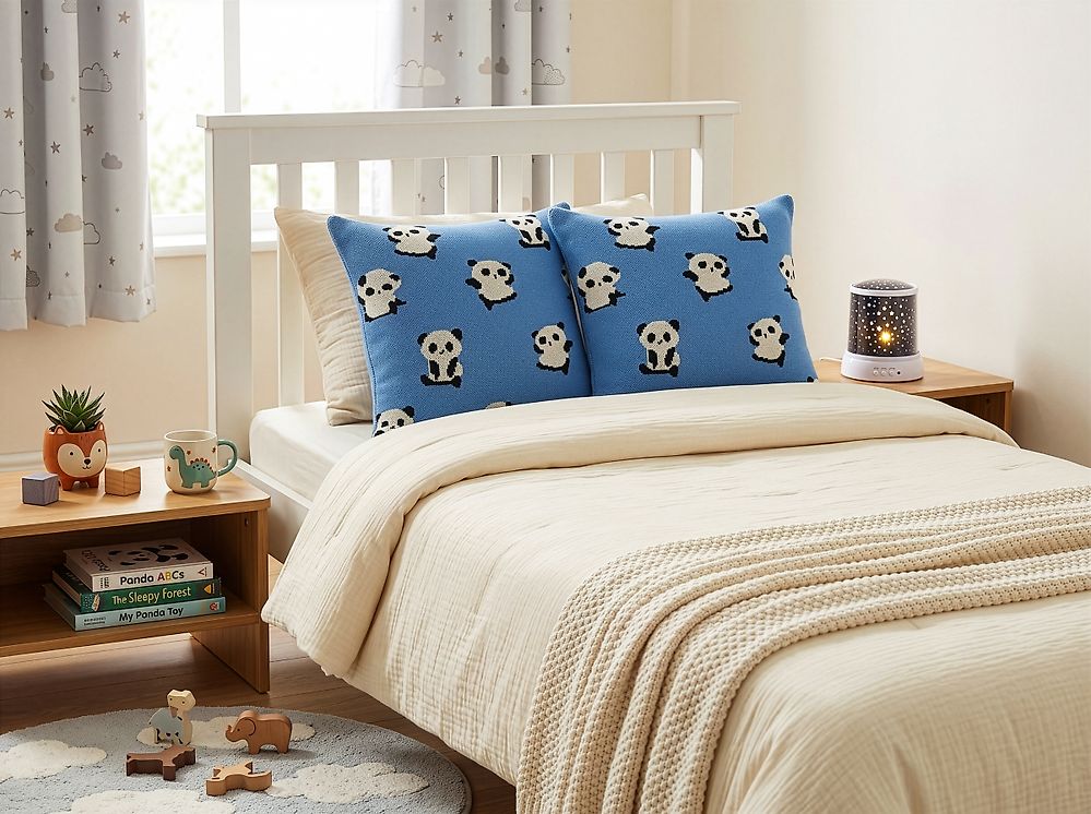 Set di 2 cuscini TALOKAN Cotone 45 x 45 cm Blu