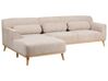 Divano angolare 3 posti ciniglia beige lato destro SIMOS_927939