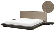 Letto con LED Bouclé ZEN 180 x 200 cm Frasino scuro_1080062