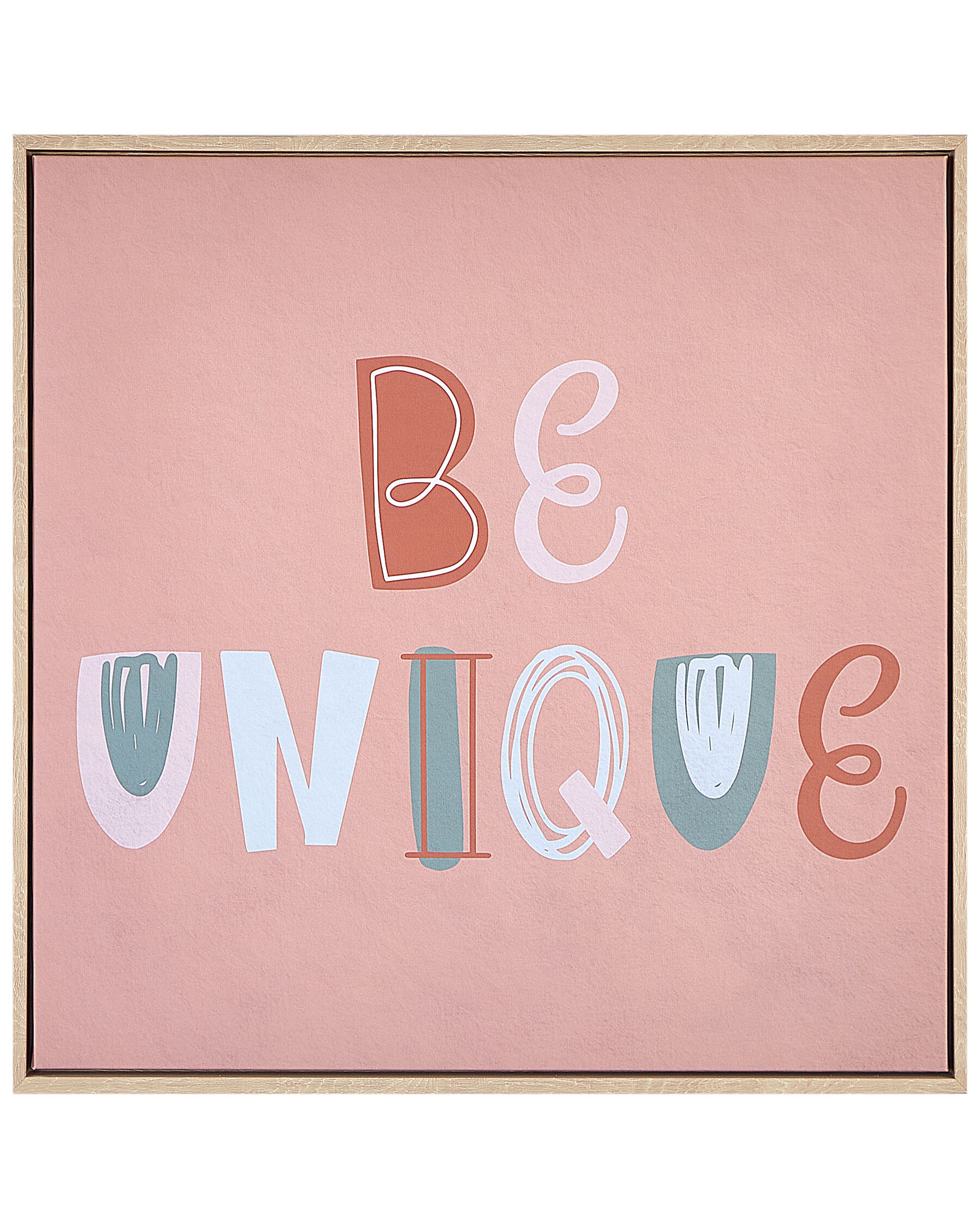 Text Frame Canvas Wall Art 63 x 63 cm Pink TAURISANO_891175