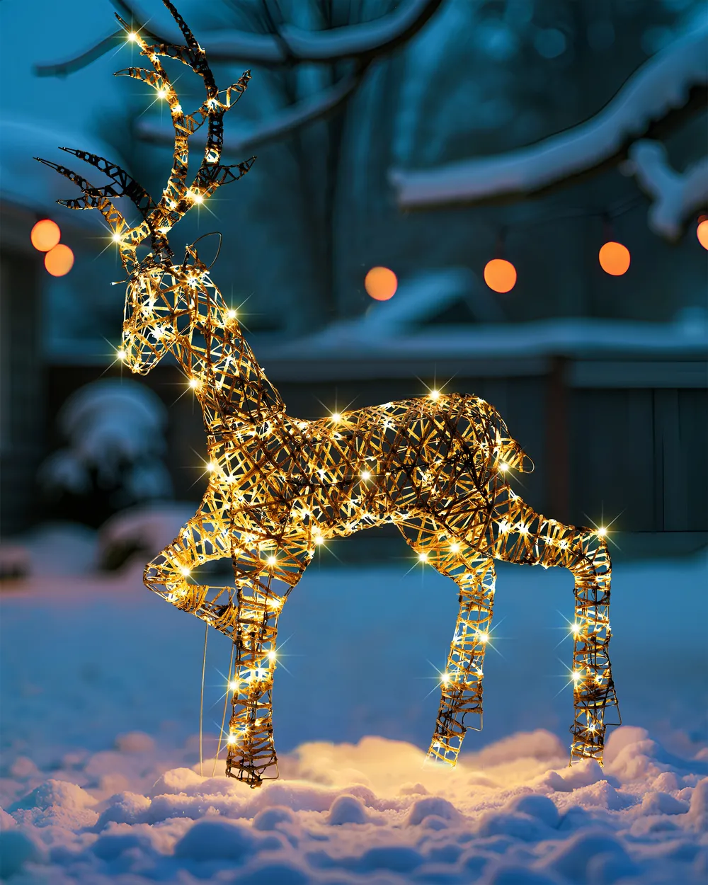 Decorazione per esterni LED HUSAVIK 140 cm Renna Argento_950485