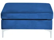 Modular Corner Sofa 5 Seater EVJA with Ottoman Velvet Navy Blue Right Hand_859880