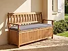 Garden Bench with Cushion SOVANA 160 cm with Storage Acacia Wood Grey