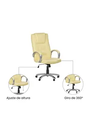 Sillón de masaje con calefacción GRANDEUR Piel sintética Beige_1071342