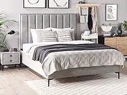 Ottoman Bed SEZANNE Velvet Light Grey 140 x 200 cm (EU Double)_800045