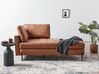 Left Hand Faux Leather Chaise Lounge Golden Brown REBAIS_935783