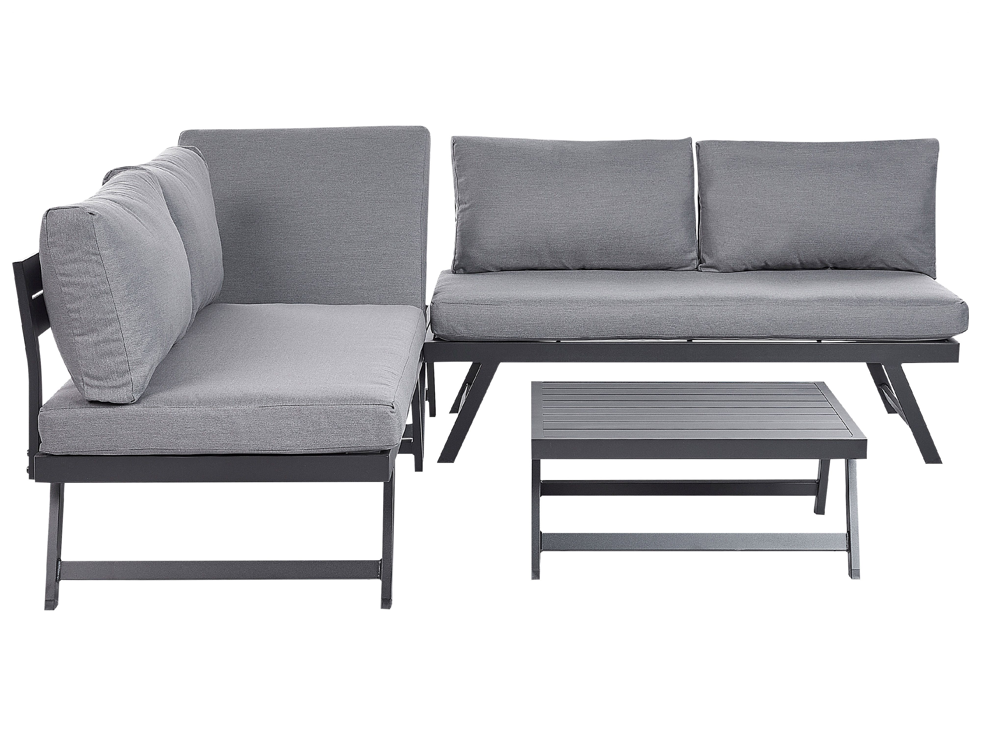 Lounge Set COCCORINO Aluminium Grau Universal Beliani de lounge-set-coccorino-aluminium-grau-universal-beliani-de