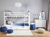 Wooden EU Single Size Bunk Bed with Storage White REVIN_797087