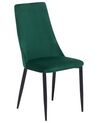 Sada dvou sametových jídelních židlí v zelené barvě CLAYTON_710969