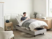 Adjustable Bed without Headboard Fabric DUKE II 90 x 200 cm (EU Single) Light Grey_973612
