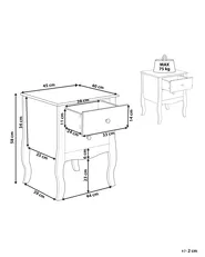 2 Drawer Bedside Table LANE White_817873