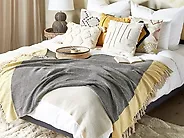 Blanket LAPU Cotton 125 x 150 cm Mustard_1179183