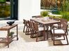 Zestaw ogrodowy stół i 8 krzeseł ciemne drewno z poduszkami złamana biel SASSARI_921305