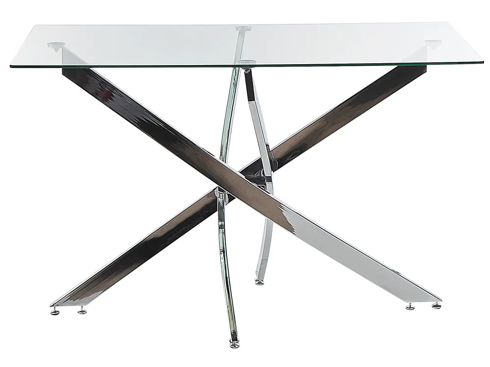 Dining Table MARAMO Silver 120 cm 70 cm Tempered Glass_821710
