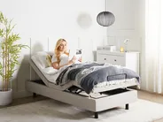Adjustable Bed without Headboard Fabric DUKE 90 x 200 cm (EU Single) Beige_958305