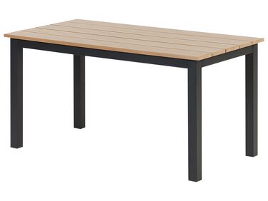 Garden Coffee Table 96 x 52 cm Light Wood and Black MESSINA 