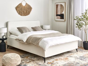 Boucle EU King Size Bed Off-White VALOGNES