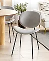 Set of 2 Dining Chairs LUANA Velvet Light Grey