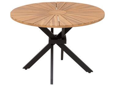 Acacia Garden Dining Table ⌀ 110 cm Light Wood CISSONE