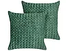 Set of 2 Decorative Cushions ECLIPTA 45 x 45 cm Green Solid
