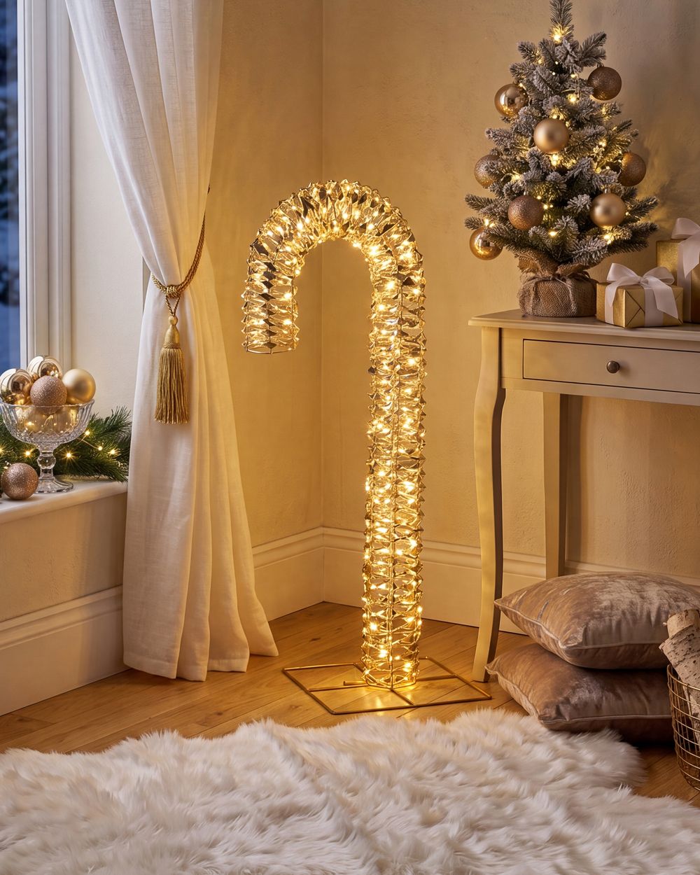 Decorazione per esterni LED NORRESO 74 cm Bastoncino di zucchero Oro