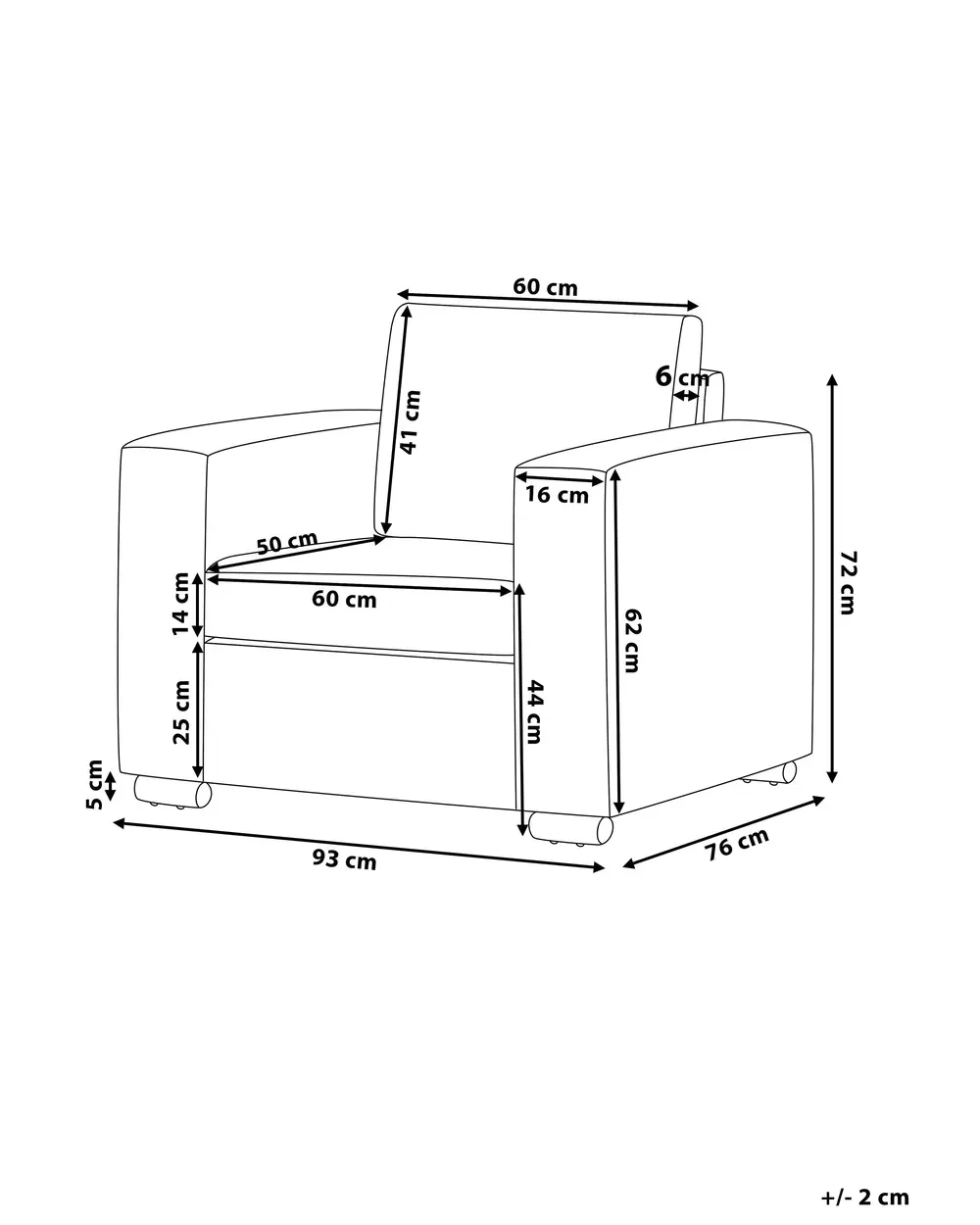 Armchair HELSINKI Leather Dark Brown