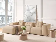 Corner Sofa 3 Seater DOLVA Corduroy Beige Right Hand_984468