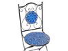Balkonset Metall schwarz / blau 2 Stühle Tisch CIGLIANO_919878