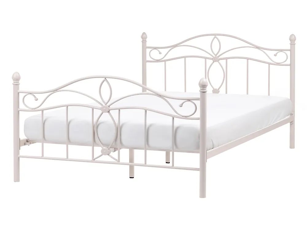 Bed Metal ANTLIA 140 x 200 cm (EU Double) Light Beige_1165273