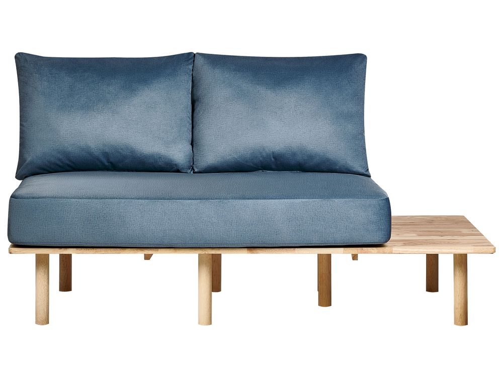 Sofa 2 Seater SALO with Tables Fabric Blue