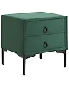 2 Drawer Bedside Table SEZANNE Velvet Dark Green
